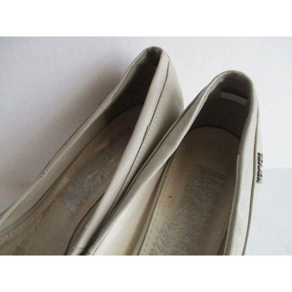 *HoyVoy Beige Taupe Leather Pumps Peep Toe Twisted Knot Vamp Stacked Heel - EU40 - Picture 7 of 10